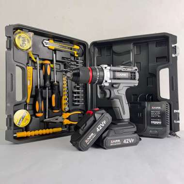 APR bor cordless type AP20 mesin bor baterai drill impact 13mm keyless chuck auto lock