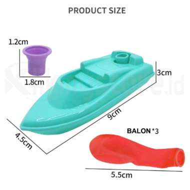 Perahu Balon Mainan Anak Balloon Racing Boat Toys Balap Kapal Laut Tiup