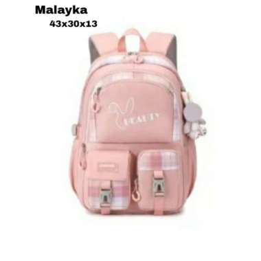 Tas Ransel TK SD SMP Tas Kelinci Polos Tas Anak Perempuan Tas Sekolah - Pink Pink