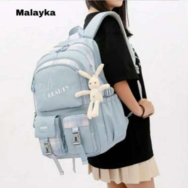 Tas Ransel TK SD SMP Tas Kelinci Polos Tas Anak Perempuan Tas Sekolah - Pink Biru