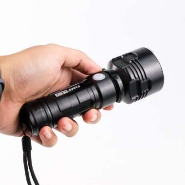 Senter LED XLM-P70 USB Rechargeable P70 50W 1000 Lumens + 1 x 26650 Battery - Black