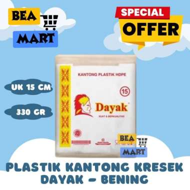 Kantong Plastik Kresek Bening Dayak Uk 15 | HDPE Transparan Kecil 330gr 330 gr gram