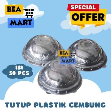 Tutup Gelas Plastik Bening Cembung Isi 50 Pcs | 10Oz, 12Oz, 14Oz, 16Oz