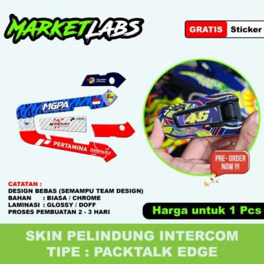 Stiker skin packtalk edge / sticker intercom bebas design Chrome