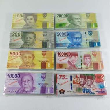 Mainan Edukasi - Uang Mainan Kecil isi 95 lembar - Ukuran 12,5 x 5,3 cm