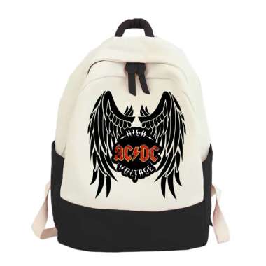 SLV BAGS - Tas Anak ACDC Sekolah laki laki Pria Remaja SD SMP SMA SMK Gambar Band Rock AC/DC Wings A