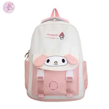 MINISO TAS RANSEL SEKOLAH SANRIO KAWAII ANAK DAN REMAJA KUROMI MELODY DAN CINNAMOROLL PINK MELODY