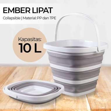 AsyPets Ember Lipat Water Bucket Foldable Collapsible 10L ST362 Plastik Estetik Kamar Mandi Kecil Tu