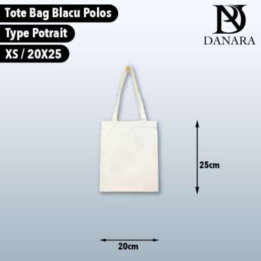 DANARA Tote Bag Blacu Putih Polos 20x25 Type Potrait Standar