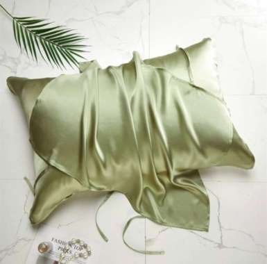 Hampers Sarung Bantal PREMIUM Satin Silk Terlibeauty UK Standard 68x50 SAGE GREEN