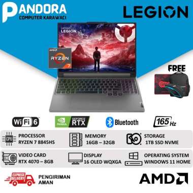 LENOVO LEGION SLIM 5 16 OLED RYZEN 7 8845HS 32GB 1TB SSD RTX4070 8GB W11 32GB/2TB