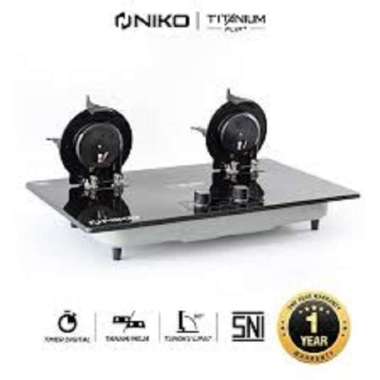 Niko Kompor Gas Tanam Stainless 2 Tungku Lipat Titanium Flip Plus
