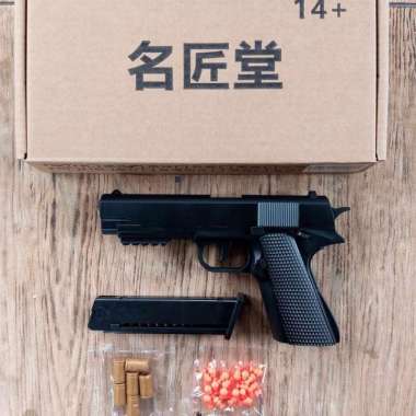 Mainan Dart Blaster Colt M1911 Bahan Full Plastik ABS Auto Otomatis Hitam