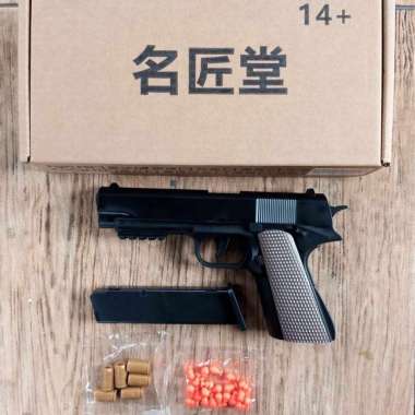 Mainan Dart Blaster Colt M1911 Bahan Full Plastik ABS Auto Otomatis Wood
