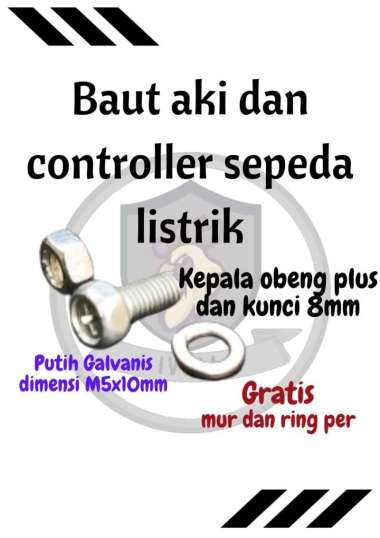 (isi 5 set) Baut aki sepeda listrik motor listrik baut controller sepeda listrik motor listrik