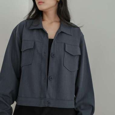Peter Jacket / outer semiwool / jaket wanita / semiwool jacket Midnight Blue