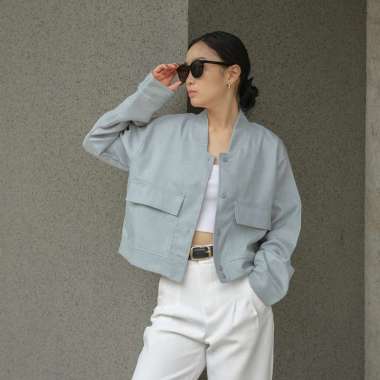Liam Jacket / Bomber jacket / Jacket wanita semiwool LIAM POWDER BLUE