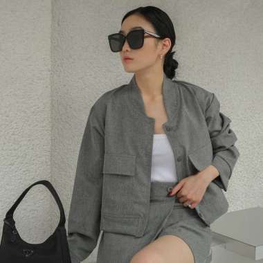 Liam Jacket / Bomber jacket / Jacket wanita semiwool LIAM GREY