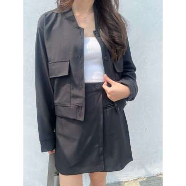 Liam Jacket / Bomber jacket / Jacket wanita semiwool LIAM BLACK