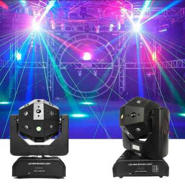 GVT Lampu Proyektor Disco Ball Moving Head 16 LED DMX512 RGB 120W 220V