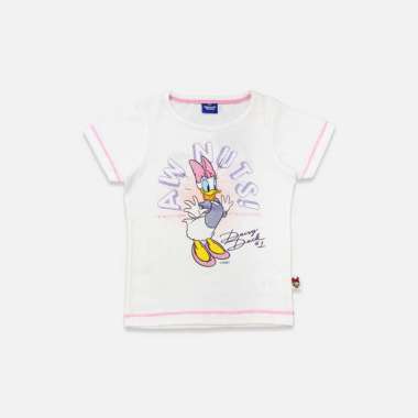 Tshirt/ Kaos Anak Perempuan White/ Daisy/ 90th Donald Duck 4 tahun