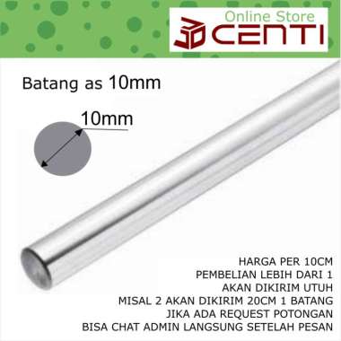 Batang AS Shaft Stainless Steel 304 10mm Smooth Rod 10 mm Merk Korea