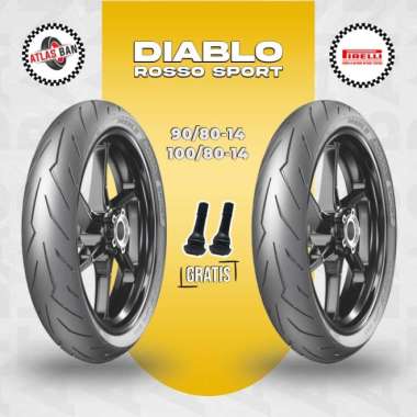 Paket Ban Tubles Motor Matic PIRELLI DIABLO ROSSO SPORT 90/80 - 100/80 Ring 14