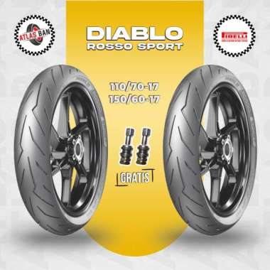 Paket Ban Tubles Motor Sport PIRELLI DIABLO ROSSO SPORT 110/70 - 150/60 Ring 17