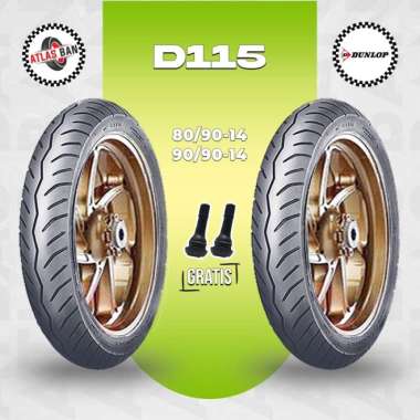 Paket Ban Tubles Motor Matic DUNLOP D115 80/90 - 90/90 Ring 14