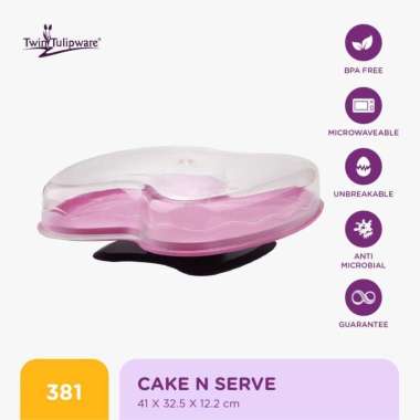 Nampan Sajian Kudapan Twin Tulipware Cake n Serve Pink Lady