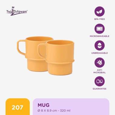 Gelas Mug Twin Tulipware Mug (set of 2) Golden Lady
