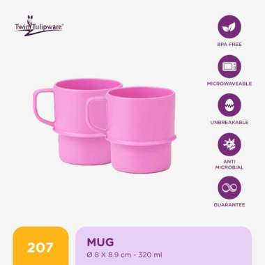 Gelas Mug Twin Tulipware Mug (set of 2) Pink Lady