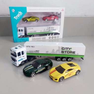 Mainan Set Diecast Truk Kontainer - Miniatur Mobil