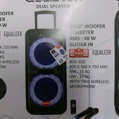 SPEAKER PORTABLE ASATRON CHAMPION 2X10IN
