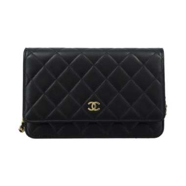Chanel Classic Wallet On Chain Lambskin Black Ghw Black