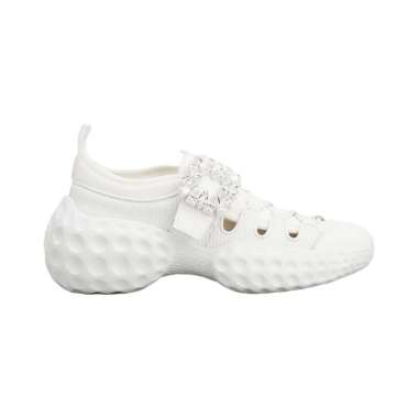 Roger Vivier Viv' Run Light Trekky Fabric Sneakers White 38.5 White