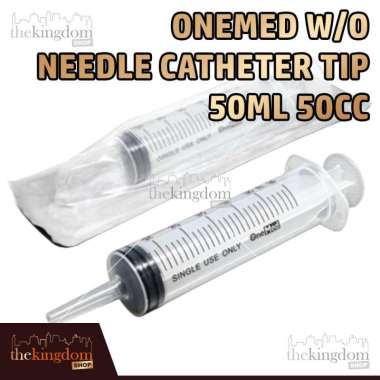 Onemed Disposable Syringe without Needle Catheter Tip 50ml 50cc Tanpa Jarum Steril Spuit Sterile Ala