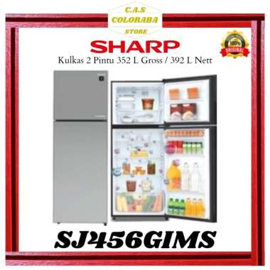 KULKAS SHARP SJ456GIMS KULKAS 2 PINTU 329 L SJ456GI SJ456 SJ-456GI-MS SJ-456 SJ-456GI