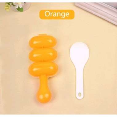 Alat Pembuat Bola Nasi Bulat / Rice Ball Shaker Cetakan nasi Bento bulat anak dengan Centong Orange 