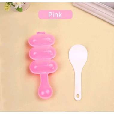 Alat Pembuat Bola Nasi Bulat / Rice Ball Shaker Cetakan nasi Bento bulat anak dengan Centong Pink Ce