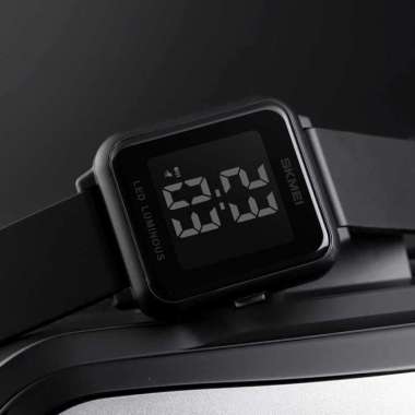 Jam Tangan Digital Pria Silicone Strap 1566 Aneh Pria Casual Jarum Divigo Tangam Terbaru Hitam Tali 
