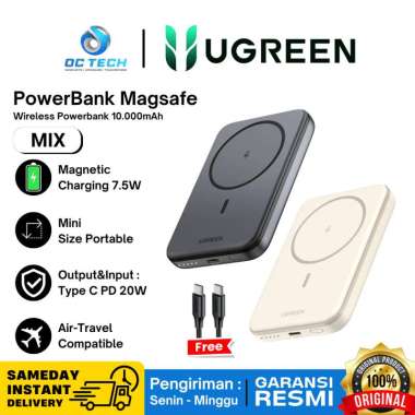 Ugreen Powerbank Mini Wireless Magsafe 20W Type C PD Fast Charging 10000mAh Garansi Resmi beige(2520
