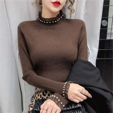 Pakaian Wanita Inner Rajut Turtleneck Lengan Panjang (S128)Bahan Adem Inner Hijab Manset Baju Wanita