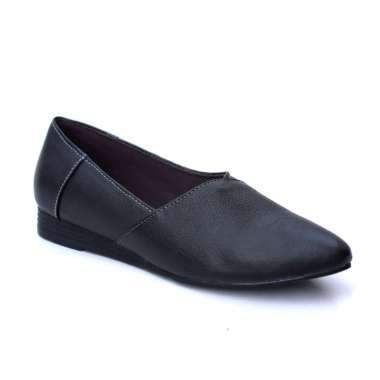 VERISH - Denisa Sepatu Formal Pantofel Kerja Wanita Kulit Asli 36 Hitam