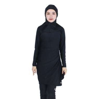 Lasona Women Swimwear Baju Renang Rok Wanita Muslim SWJ-C3342-L4! XL Black