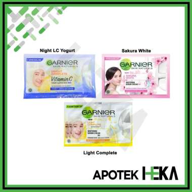 Garnier Skin Naturals Light Complete / Sakura White Whitening Serum Cream Kemasan Sachet 7 ml Night