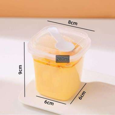 10pcs - 220ml/280ml KOREAN dessert cup sendok cup box kotak dessert kue cake puding jelly Cup KOTAK,