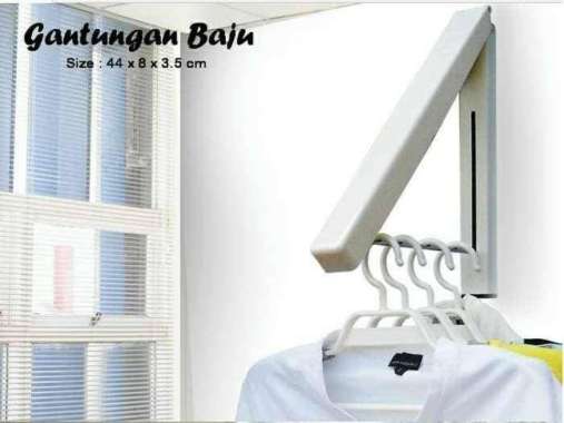 Gantungan-indoor-lipat-tempel-dinding-hanger-baju-rak-jemur-baju