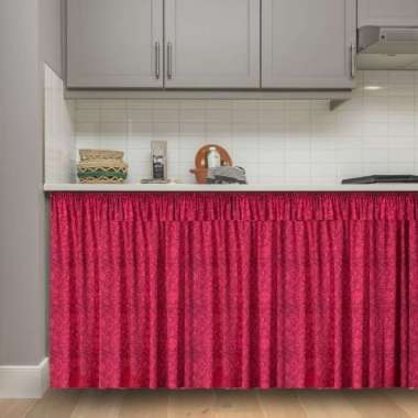 Gorden Kolong/KordenKolong/Horden Kolong/Gorden Kolong Dapur Minimalis LP Dark Red
