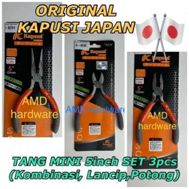 KAPUSI JPN TANG MINI 5 inch SET ISI 3pcs KOMBINASI LANCIP POTONG JEPIT TANG KOMBINASI